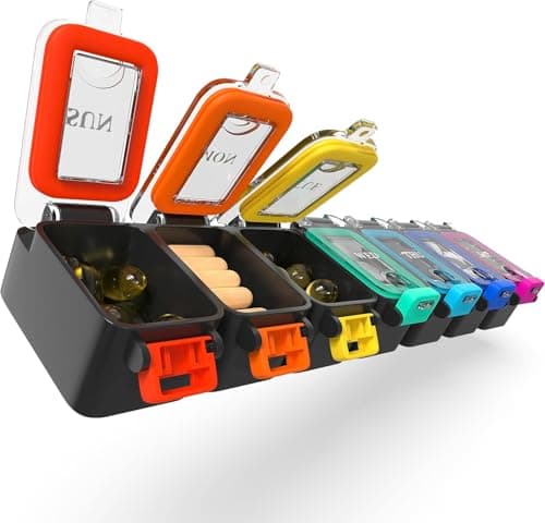BEXEEN Weekly Medicine Pill Organizer Waterproof 7 Day Large Pill Box Daily Pill Case Cute Vitamin Organizer Portable Pill Container Travel Pills Holder XL Supplement Medication Dispenser One a Day