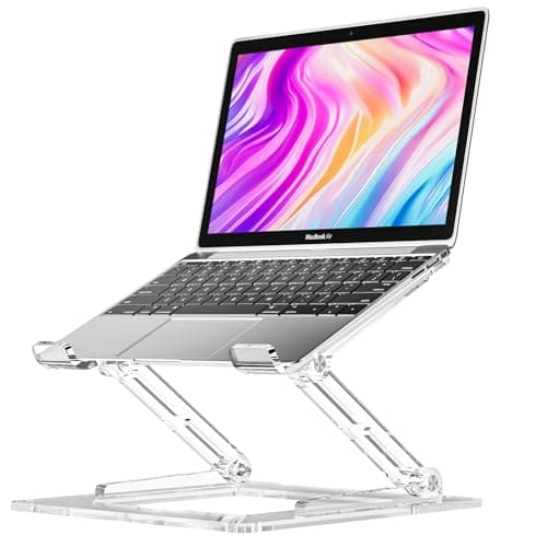 VIGLT Laptop Stand for Desk, Portable Acrylic Laptop Riser, Ergonomic Adjustable Computer Stand Holder for Notebook MacBook Air Pro, Dell XPS, HP (10-17.3'')