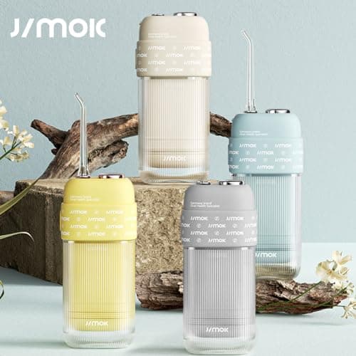 JIMOK Portable Home & Travel Water Flosser, Mini Cordless with Telescopic Tank, 4 Modes & IPX8 Waterproof Oral Irrigator for Teeth & Braces Care (White) 8