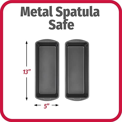 GoodCook Set of 2 Extra Large 13" x 5" Nonstick Steel Bread Loaf Pans, Gray - Set of Two Loaf Pans, Even Heat Distribution, Scratch-Resistant Nonstick Coating, Durable Construction, Easy to Clean 5