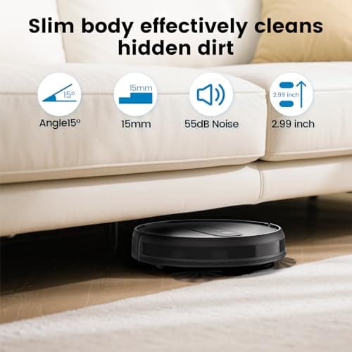 AIRROBO Robot Vacuums with 2800Pa Suction, 3-inch Slim Body, Gyroscope Navigation, Remote & App Control, 600ML Dustbin, Automatic Recharge – Ideal Robot Vacuums Cleaner for Homes 7