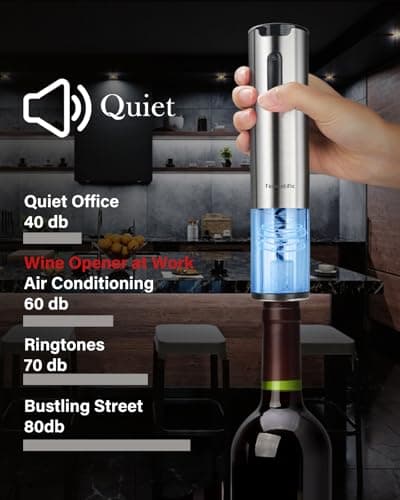 Electric Wine Opener Tomentific, Rechargeable Automatic Wine Corkscrew Bottle Opener With Foil Cutter, Type-C Charging Wine Openers With LED Light For Home Party Wedding Gifts (Stainless Steel) 9