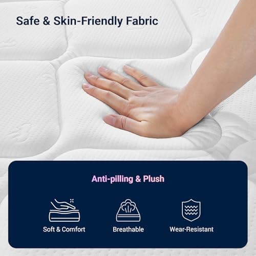 Avenco 6 Inch Twin Mattress, Foam and Spring Hybrid Mattresses in a Box, Medium Soft, Breathable Fabric & Adaptive Support, CertiPUR-US Certified, Twin Size Mattress in Guest and Kids Bedroom 6