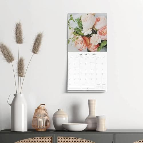 Red Robin 2025 Floral Collection Monthly Wall Calendar | 12" x 24" Open | Premium Thick & Sturdy Paper | Hangable 12 Month Calendar | Plastic Free | 4 Month Transition Page for 2024 5