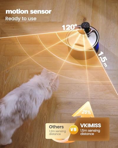 Wireless Cat Water Fountain Cordless: Battery Operated Cat Fountain - 108oz/3.2L Automatic Pet Water Dispenser Rechargeable Drinking Fountains for Cats Indoor with Motion Sensor Multiple Cats and Dogs 5