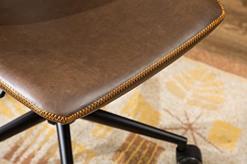 Roundhill Furniture Cesena Faux Leather 360 Swivel Air Lift Office Chair, Brown 7