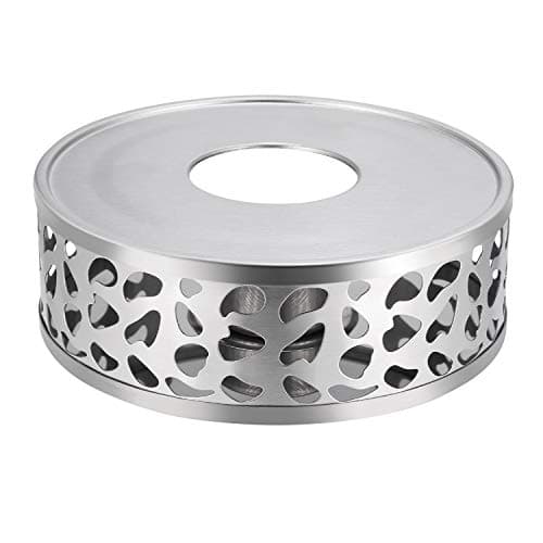 Simtive Teapot Warmer, Brushed Stainless Steel Tea Warmer with Tealight Holder, Silver 7