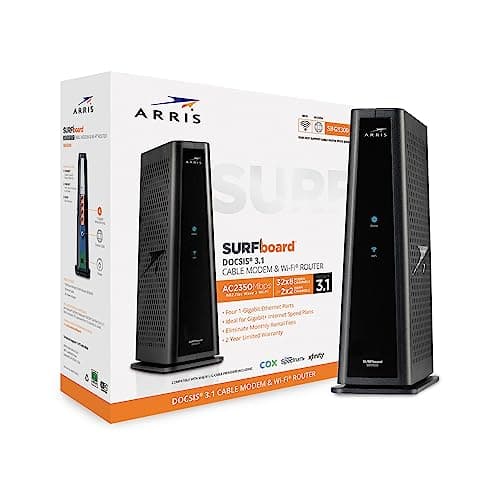 ARRIS (SBG8300) - Cable Modem Router Combo - Fast DOCSIS 3.1 Gigabit & AC2350 WiFi ,Comcast Xfinity, Cox, Spectrum & more, 1 Gbps Max Internet Speeds , 4 OFDM Channels 8