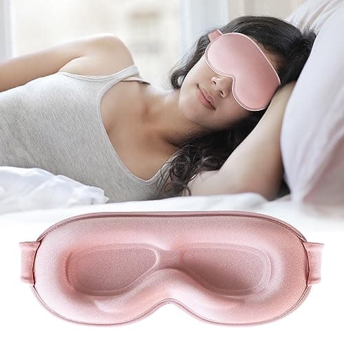 Sleep Mask,Upgraded 3D Deep Contoured Eye Mask for Sleeping,No Pressure Eye Covers 99% Block Out Light Eye Mask with Adjustable Elastic Strap for Sleeping, Yoga, Traveling (1pc,Pink)