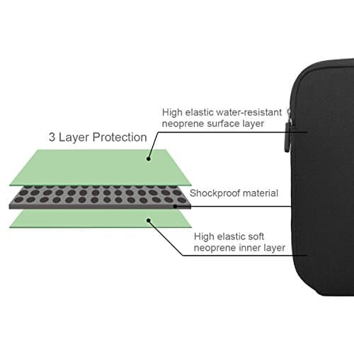 ARVOK 15 15.6 16 inch Laptop Sleeve Case, Water-Resistant Notebook Computer Pocket Tablet Briefcase Carrying Bag Pouch Skin Cover for HP/Dell/Lenovo/Asus/Acer, Black 2