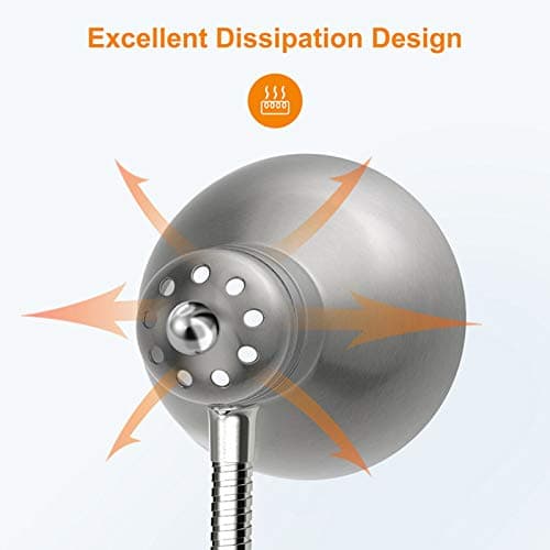 LEPOWER Metal Desk Lamp, Adjustable Goose Neck Table Lamp, Eye-Caring Study Desk Lamps for Bedroom, Study Room and Office (Silver) 6