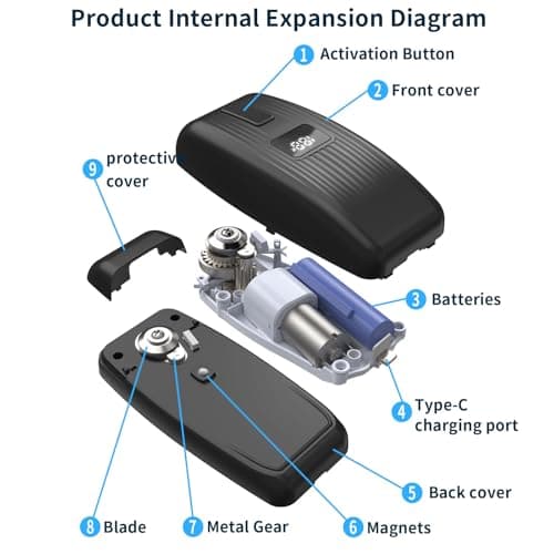 Electric Can Opener with LED Display, USB Rechargeable Electric Can Opener for Seniors & Arthritis, One-Touch Automatic Can Opener, Hands-Free, Smooth Edge, Compact, Cordless 2