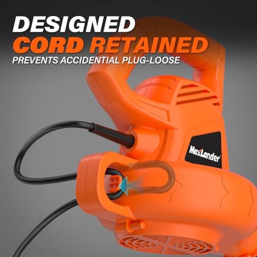 MAXLANDER Leaf Blower Corded, 7-AMP 350CFM/155MPH Electric Leaf Blower, Lightweight Handheld Small Leaf Blowers for Lawn Care 6