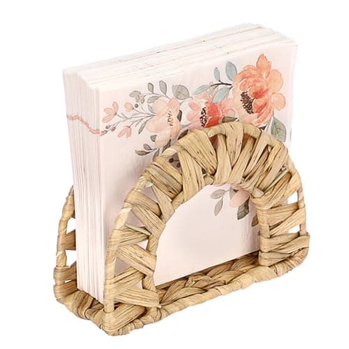 Sumnacon Napkin Holder-Water Hyacinth Kitchen Napkins Holder for Table Wicker Napkin Holder Stand for Paper Napkins Rustic Napkin Holders for Kitchen Dining Table Party Bar Restaurant Picnic RV Decor