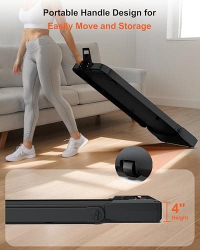 FLIMDER Walking Pad with Handle Bar, Walking Pad Treadmill 300 lb Capacity, Under Desk Portable Foldable Treadmills for Home 7