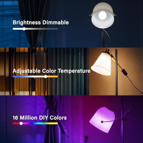 Sengled WiFi Color Changing Light Bulb, Alexa Smart Light Bulbs that Compatible with Alexa & Google Assistant, A19 RGB No Hub Required, 75 W Equivalent 800LM CRI>90, Set of 4 6