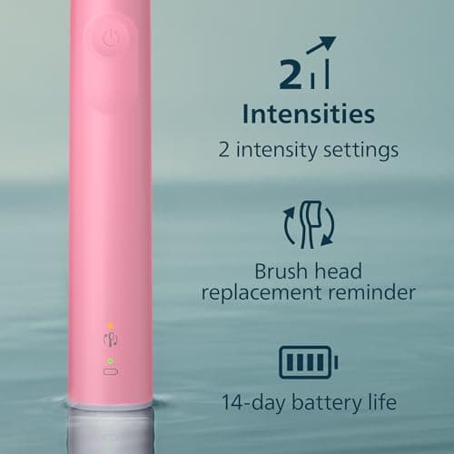 Philips Sonicare 4100 Series Electric Toothbrush - Sonic Toothbrush with Advanced Sonic Technology, Pressure Sensor, Two Intensity Settings, Smartimer & Quadpacer, Deep Pink, Model HX3681/26 6