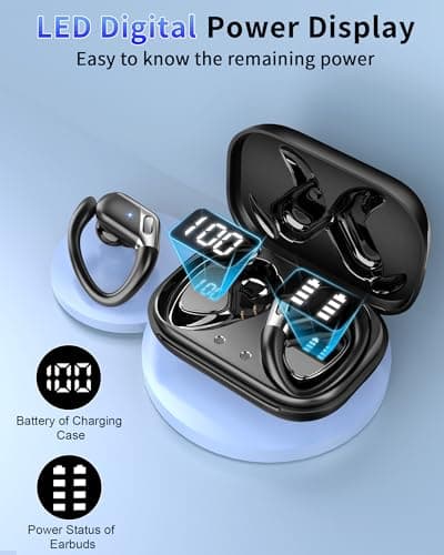 Wireless Earbuds, Bluetooth 5.4 headphones Sport with ENC Noise Cancelling Mic, 50 Playback Over-Ear Buds Deep Bass, Earphones with Earhooks, IP7 Waterproof Fitness Headset for Gym Running Workout 5