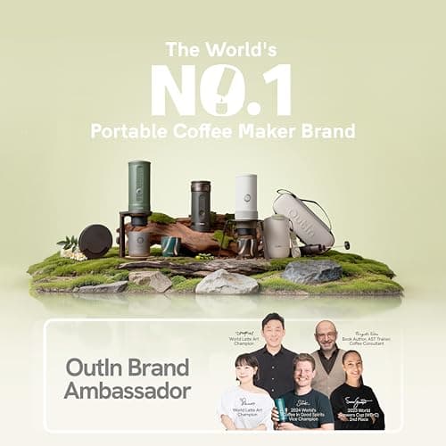 OutIn Nano Portable Electric Espresso Machine, Travel Coffee Maker for Camping, Car Coffee Maker Self-Heating with USB-C, With Ground Coffee & NS Capsule for RV, Hiking, Office 6