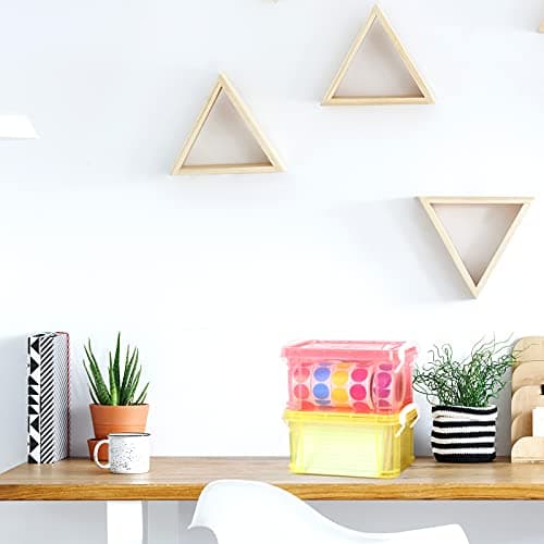 Patelai 3 Pcs Index Card Box 3 x 5 Inch Flash Note Card Holder Recipe Study Colored Storage Organizer for Office Teacher Gift(Yellow, Blue, Pink) 7