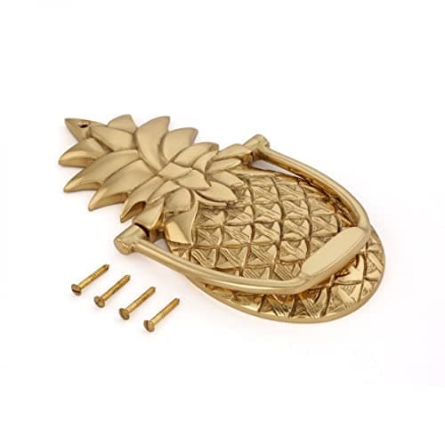 Renovators Supply Manufacturingᵀᴹ Heavy Pineapple Door Knocker – Solid Brass Construction, Polished Brass Finish, 8 Inch Long with Mounting Hardware 7