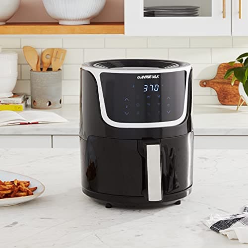 GoWISE USA GW22966 Fryer & Dehydrator Electric Air Fryer with Digital Touchscreen + Recipe Book, 5-Qt, Black/Silver 6