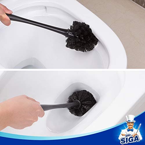 MR.SIGA Toilet Plunger and Bowl Brush Combo for Bathroom Cleaning, Black, 1 Set 6