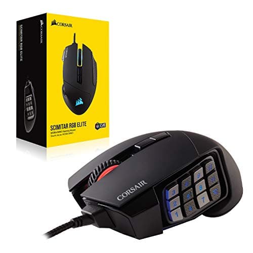 Corsair Scimitar RGB Elite Wired MOBA/MMO Gaming Mouse – 18,000 DPI – 17 Programmable Buttons – iCUE Compatible – PC, Mac, PS5, PS4, Xbox – Black 8