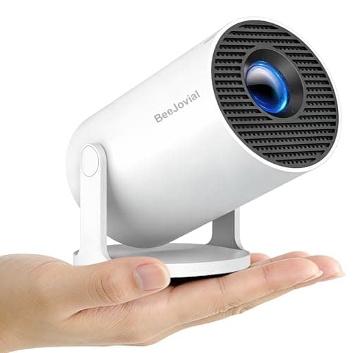 [Built-in Apps, 2026 Upgraded] Mini Projector WiFi 6 Bluetooth 5.4, 35"-130" 1080P Full HD Short Throw Portable Projector for IOS Android Phone Laptop TV Stick HDMI USB