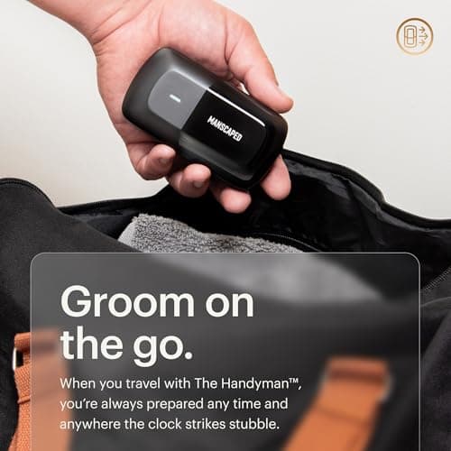 MANSCAPED® The Handyman™ Compact Face Shaver – Portable Men’s Travel Facial Hair Groomer, USB-C Rechargeable Razor, Electric Foil Face Shaver, Waterproof, Cordless, Dual-Action SkinSafe® Foil Blades 6