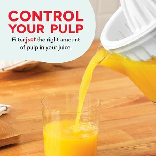 Dash Citrus Juicer Extractor: Compact Juicer for Healthy Juice, Oranges, Lemons, Limes, Grapefruit & other Citrus Fruit with Easy Pour Spout + 20 oz Pitcher - White 6