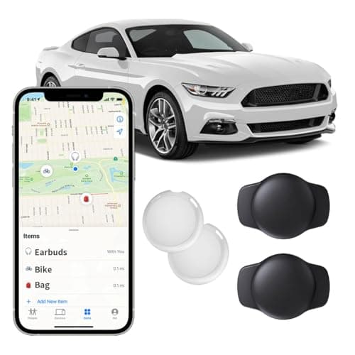 2 Pack GPS Tracker for Car Work with Find My (iOS Only) No Subscription Real Time Smart Vehicle Tracker Tags Global Mini Hidden Locator Tracking Devices with Magnetic Case No Monthly Fee for Bike Pets