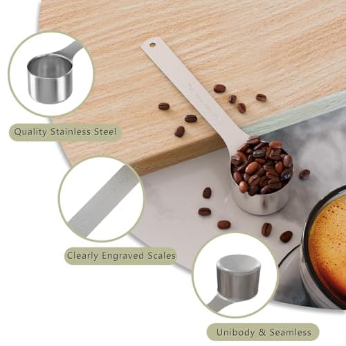 LEIFENY 1PCS 2 Tablespoon(2tbsp, 30ml, 1/8cup) Coffee Scoop, Long Handle Measuring Spoon, Stainless Steel Scooper 3