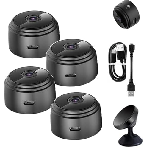 Orbicam - Orbicam Magnetic Mini Security Camera, Orbicam Magnetic Mini Security Camera Outdoor, Orbicam Magnetic Mini Security Camera Wireless Indoor-Black||4pcs