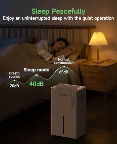 1500 Sq.ft Dehumidifier for Basement, Trazico 21 Pint Quiet Dehumidifiers for Home with Drain Hose, Smart Humidity Control, 3 Modes, 24H Timer, Auto Defrost, for Large Room, Bedroom, and Bathroom 7