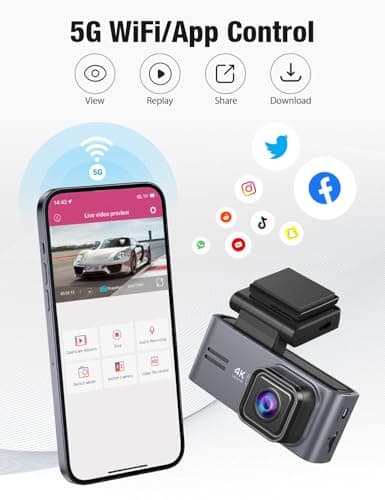 OMBAR Dash Cam 5G WiFi GPS, 3 Channel Dash Cam Front and Rear Inside 2K+1080P+1080P, 3.18" LCD Screen, 64GB Card Included, Dual Dash Camera for Cars 4K/2K/1080P+1080 P IR Night Vision, WDR, G-Sensor 5