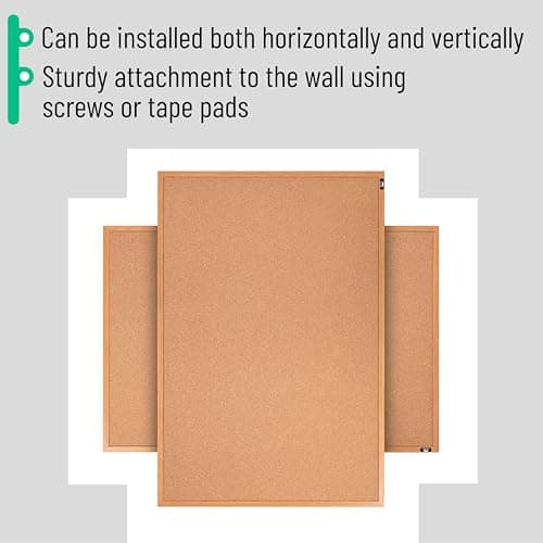 Mr. Pen- Cork Notice Board, 36 X 24 Inches, Cork Bulletin Board for Walls, Pin Boards, Framed Corkboard, Decorative Hanging Pin Boards, Perfect for Office & Home Decor 6