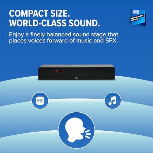 ZVOX Dialogue Clarifying Sound Bar With Patented Hearing Technology - AccuVoice TV Soundbar AV157 Titanium - Twelve Levels of Voice Boost - Home Theater Audio Speakers 8