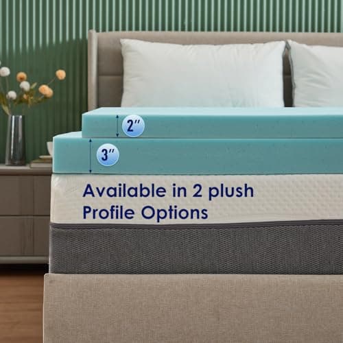 PayLessHere 2 Inch Gel Memory Foam Mattress Topper/Gel Infused Mattress Topper/CertiPUR-US Certified/Easy to Clean, (Twin) 5