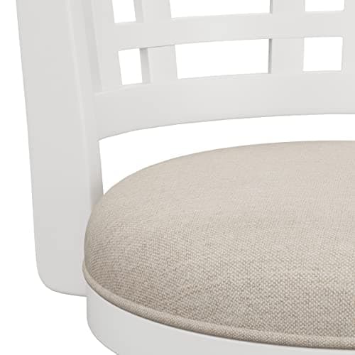 Hillsdale Fairfox 24.5" Wood Swivel Counter Height Stool, White 7