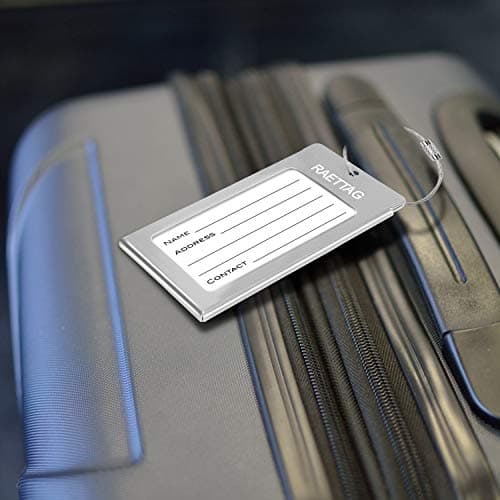 WeBravery Luggage Tags Metal Suitcase Tags Travel Bag ID Identifier Luggage Tag (Silver 6-Pack) 6