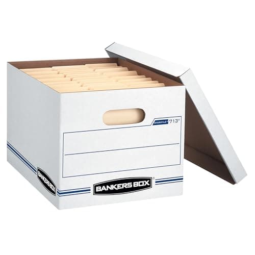 Bankers Box 30-Pack Basic Duty File Storage Boxes with Lids, Letter/Legal, Stor, (0071304) 7