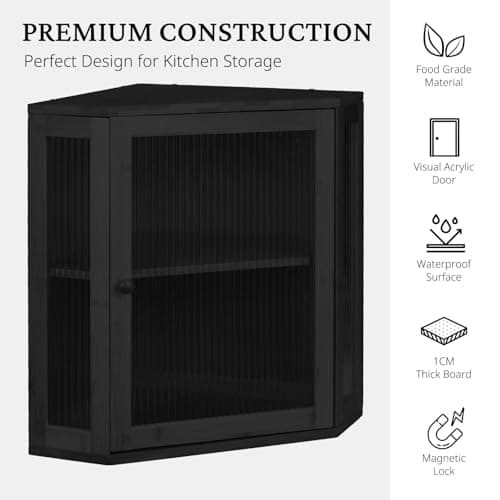BRONYPRO Corner Bread Box for Kitchen Countertop, Double Layer Bamboo Breadbox with Adjustable Partition, Modern Bread Storage Organizer (Extra Large Black) 5