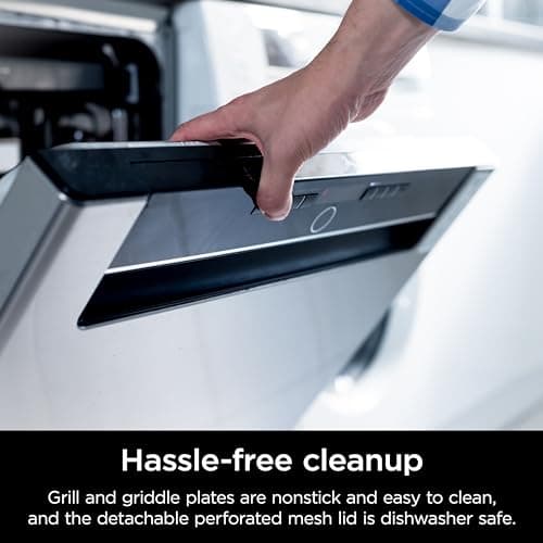 Ninja Griddle and Indoor Grill, 14’’, Electric Grill, For Steak, Burgers, Salmon, Veggies, and More, Pancake Griddle, Nonstick, Dishwasher Safe, 500F, Even Cooking, Silver, GR101 8