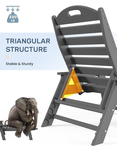 Ciokea Chaise Lounge for Outdoor, Patio Lounge Chairs for Outside, Chaise Lounge Chair with 6 Positions, HDPE Lounge Chair with Cup Holder for Pool Poolside Deck Backyard Lawn, Grey 5