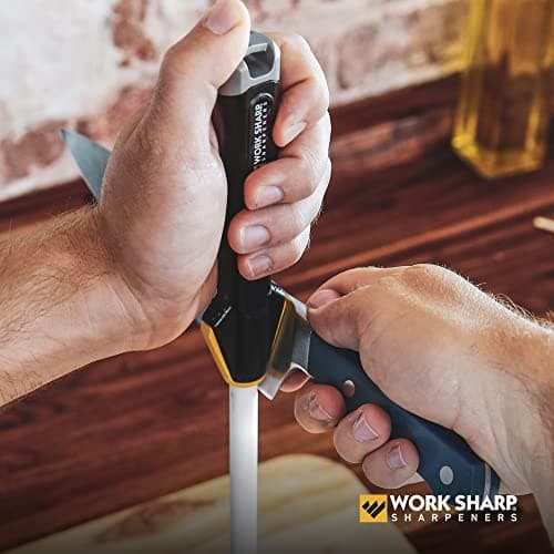 Work Sharp Kitchen Ceramic Honing Rod - Angle Guided - For Chef, Santoku, Paring, & Serrated Knives Black 6