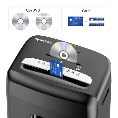 Amazon Basics High Security Micro Cut Paper Shredder, 8 Sheet Capacity, CD and Credit Card Shredder with Pull Out Bin, Black 5