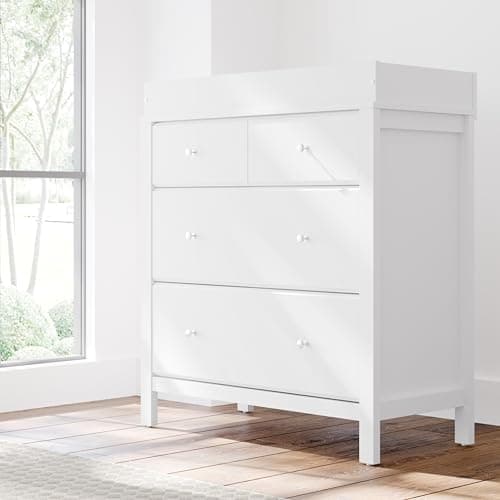 Storkcraft Horizon 3 Drawer Chest with Changing Topper (White) – GREENGUARD Gold Certified, Includes Removable Changing Table Topper, Chest of Drawers for Nursery & Kids Bedroom 5