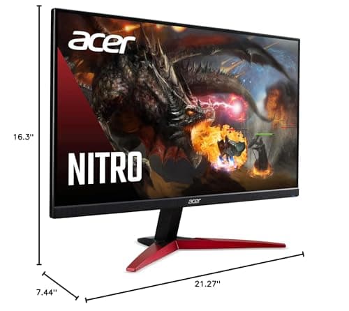 Acer Nitro KG241Y Sbiip 23.8” Full HD (1920 x 1080) VA Gaming Monitor | AMD FreeSync Premium Technology | 165Hz Refresh Rate | 1ms (VRB) | ZeroFrame Design | 1 x Display Port 1.2 & 2 x HDMI 2.0,Black 11