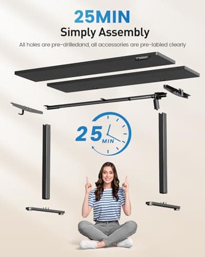 Zelimon Electric Standing Desk 55" Adjustable Height Sit to Stand Desk Modern Height Adjustable Base with Memory Controller Student Black Desk 6